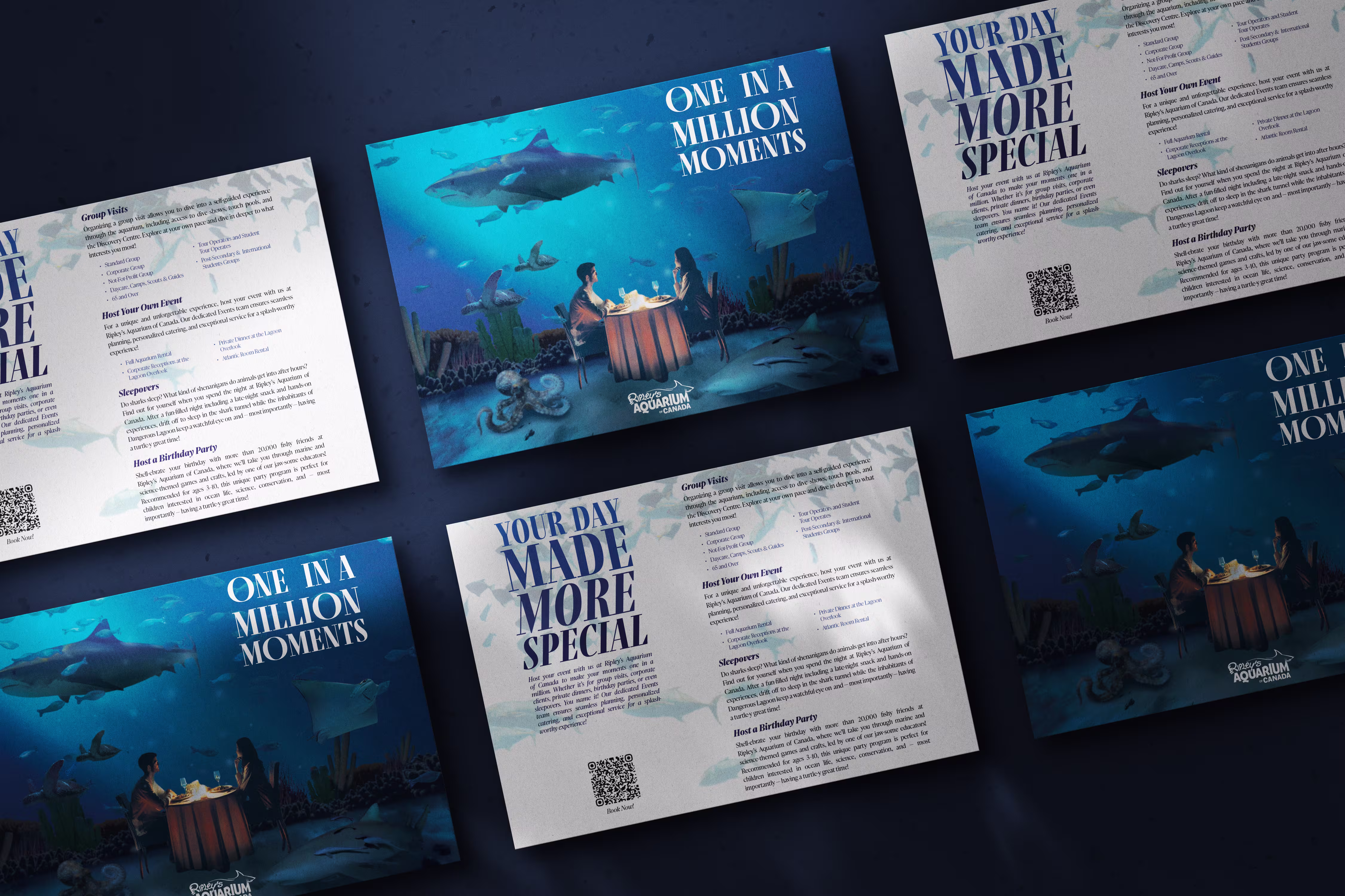 Couple having dinner underwater