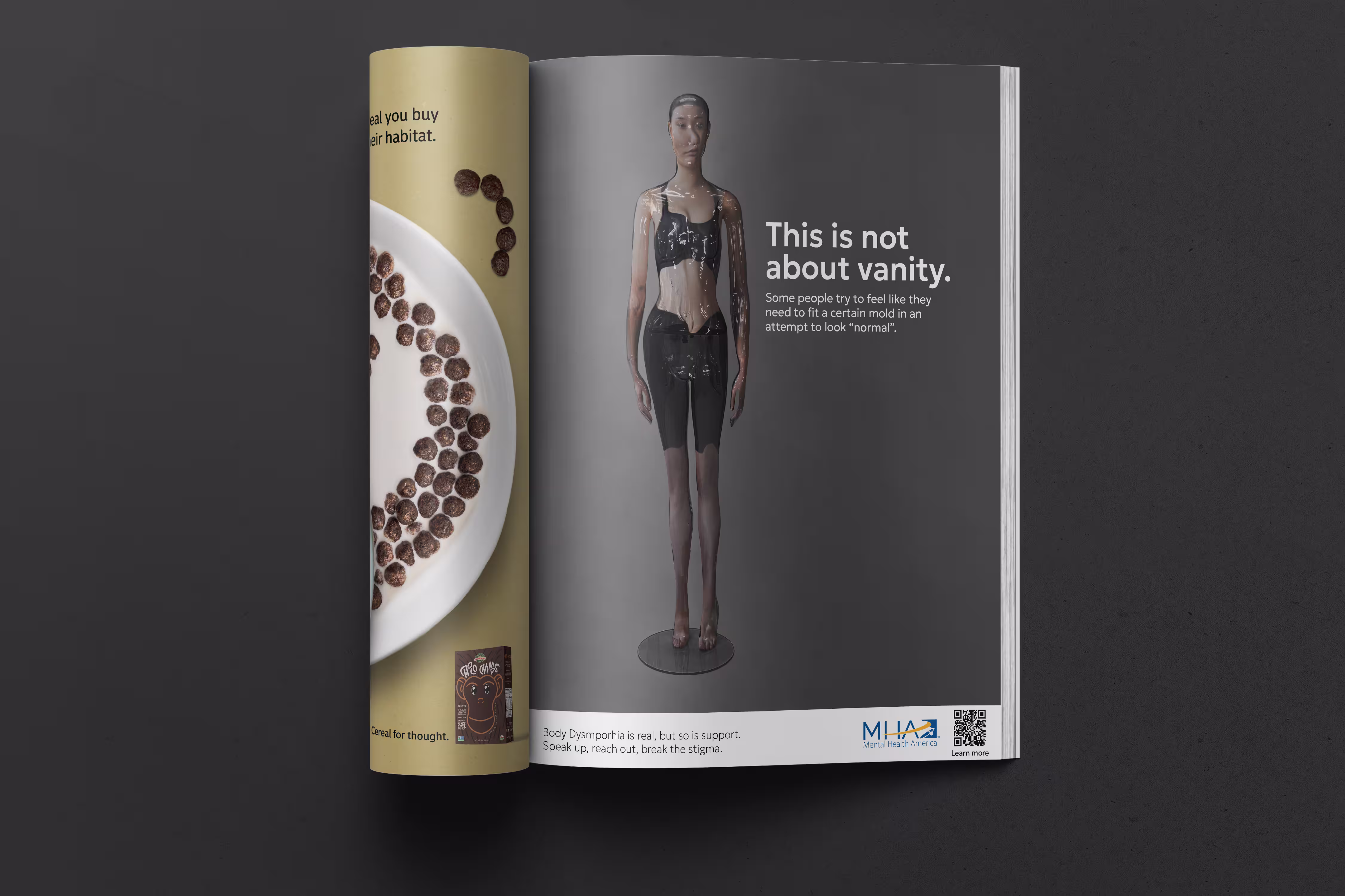 Woman stuffed in a transparent mannequin