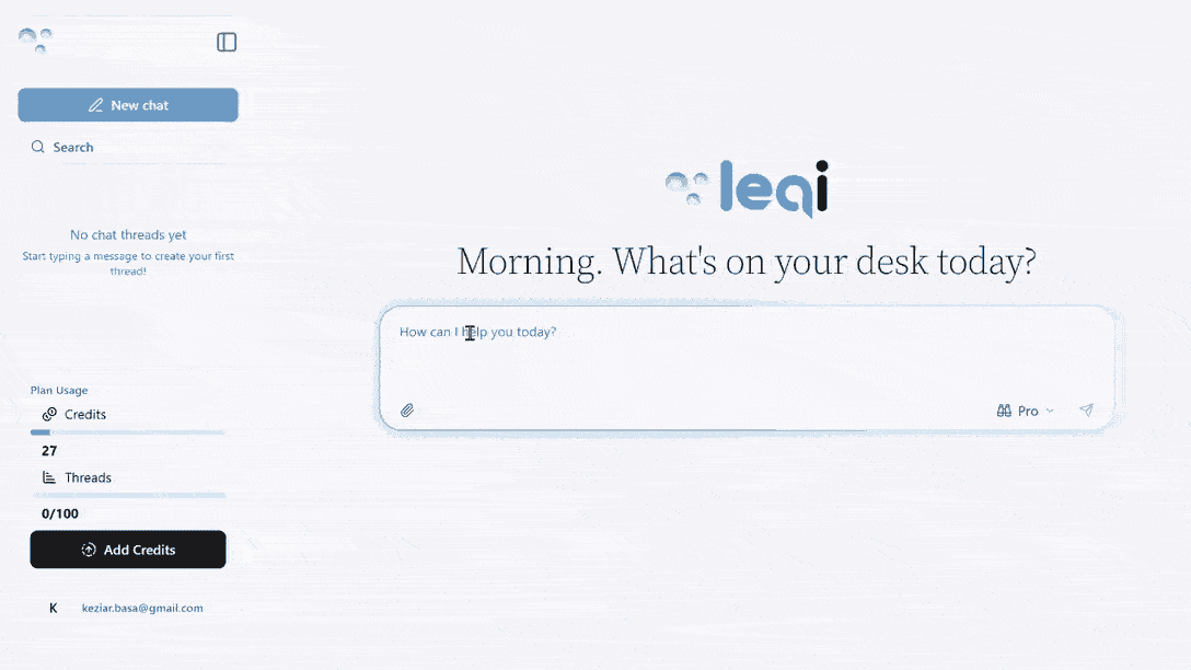 LEAi platform showcasing AI-powered capabilities, automation features, and business workflow solutions.