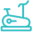 Icon of a stationary exercise bike in teal, symbolizing fitness or gym equipment.