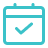 Calendar icon with a checkmark, symbolizing a scheduled or completed event.