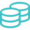 Two stacked cylindrical shapes representing a database or data storage system.