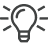 Icon of a light bulb emitting rays, symbolizing an idea or innovation.