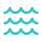Three horizontal turquoise wave-like lines on a transparent or white background.
