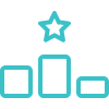Podium with three levels and a star symbolizing achievement or ranking.