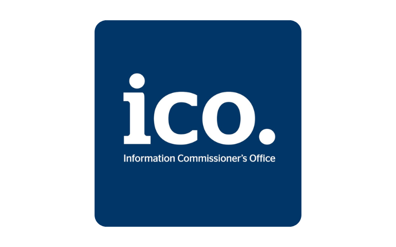 Logo of the Information Commissioner's Office (ICO) with white text on a dark blue background.