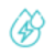 A turquoise droplet icon with a lightning bolt symbol inside, representing energy or power.