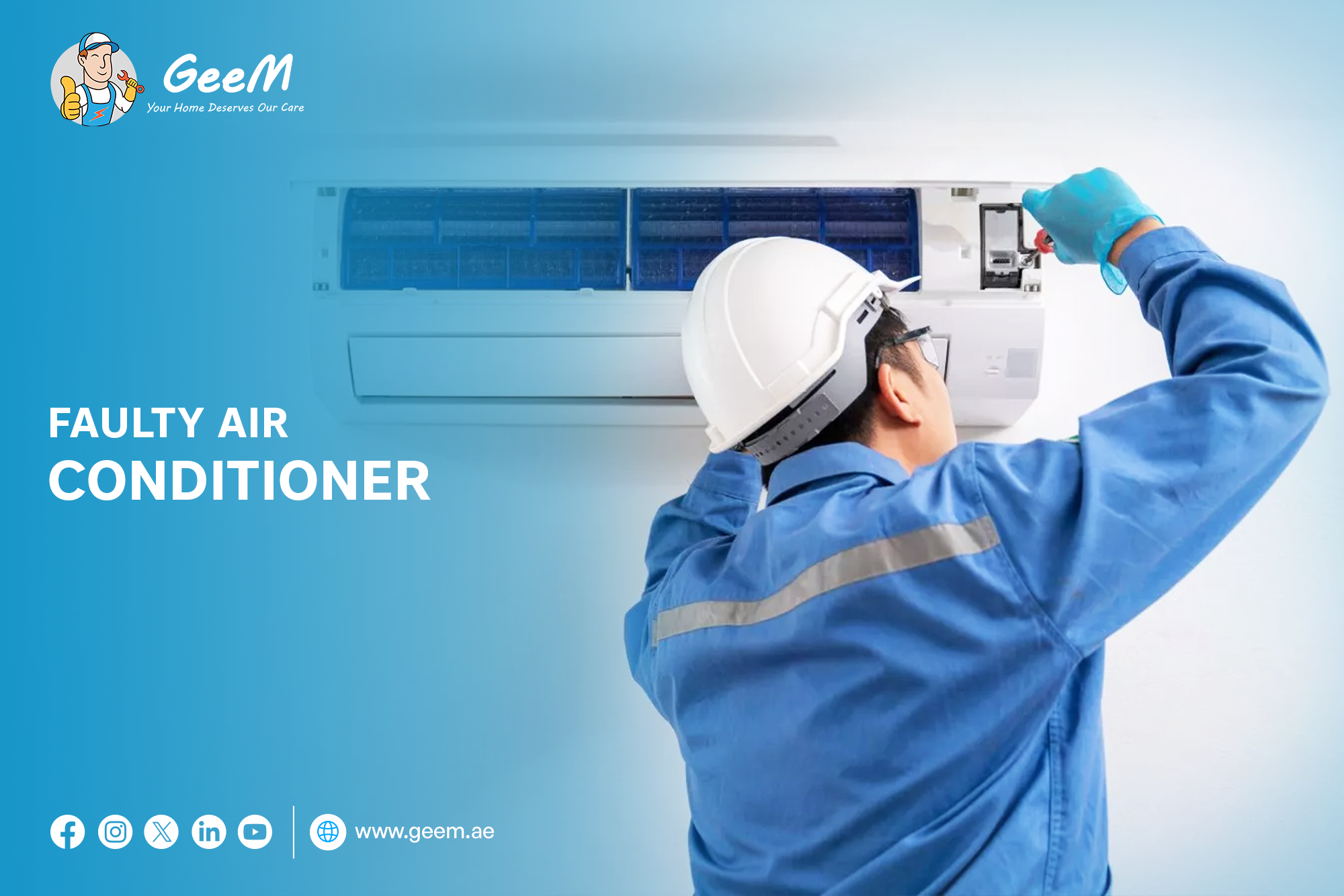 Faulty Air Conditioner villa maintanance