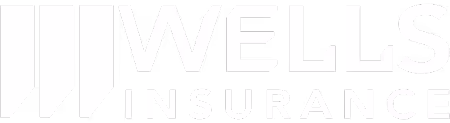 Wells Insurance logo with stylized vertical lines on the left.