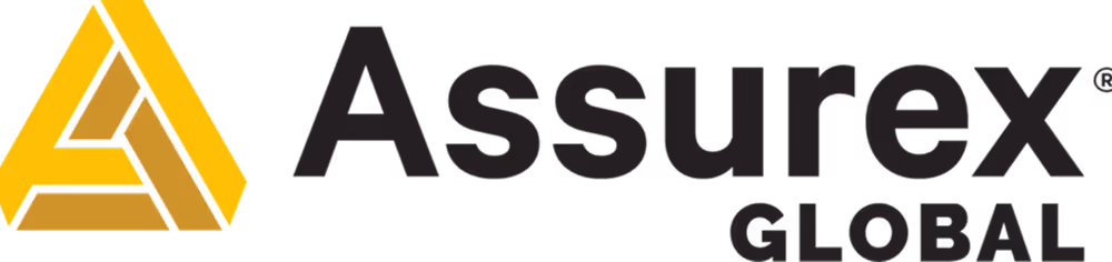 Assurex Global company logo with a yellow triangular geometric symbol and black text.