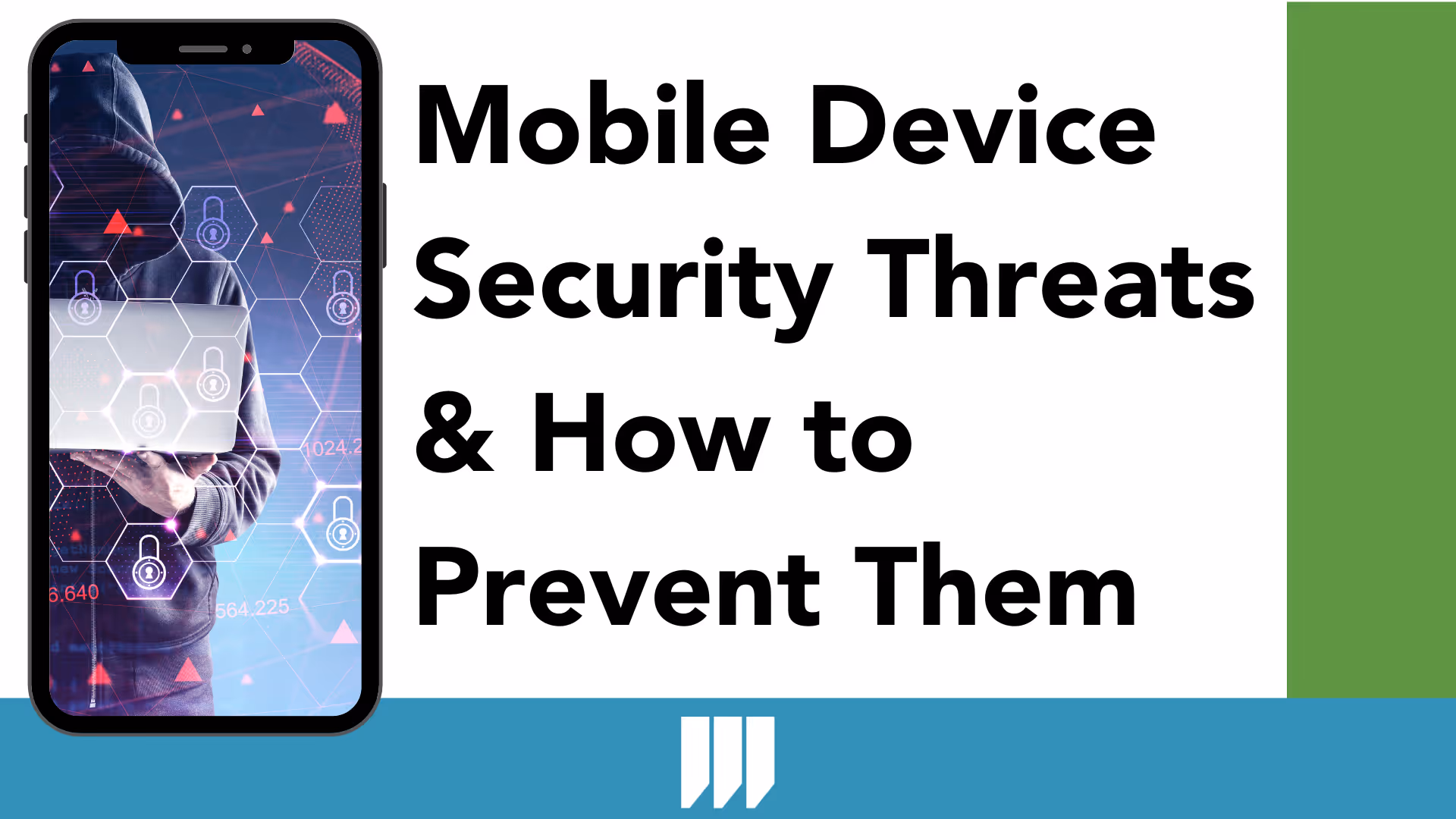 A banner with text Mobile Device Security Threats and How to Prevent Them