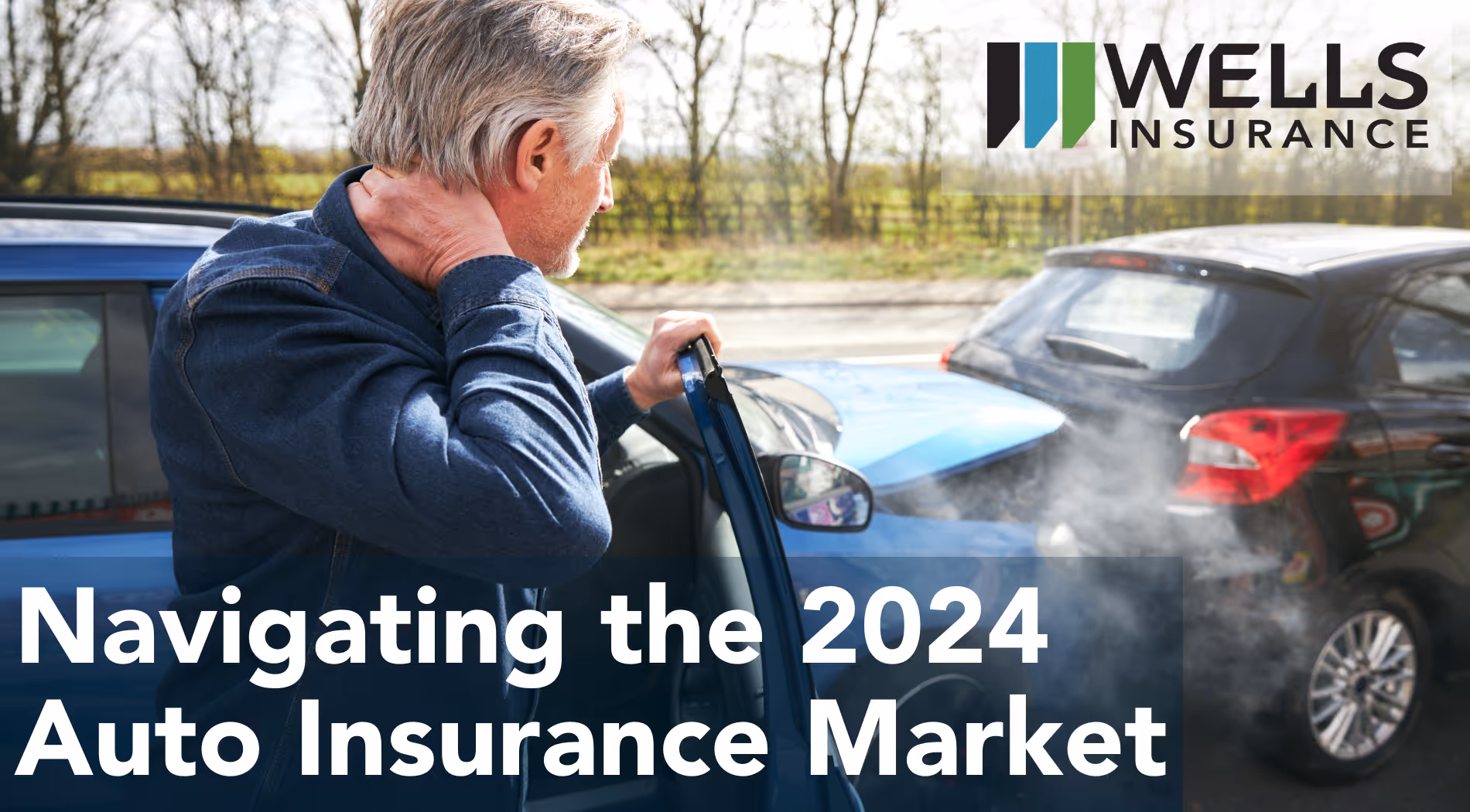 Wells insurance banner with text Navigating the 2024 Auto Insurance Market