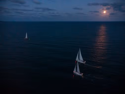 sailing at night