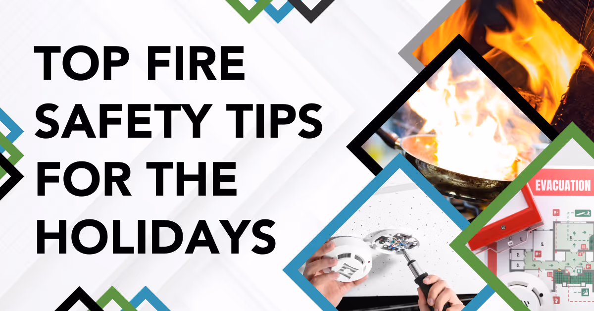 Wells insurance banner with text top fire safety tips for the holidays