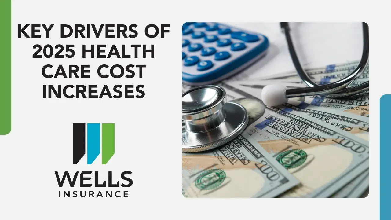 Wells insurance banner with text Key Drivers of 2025 Health Care Cost Increases