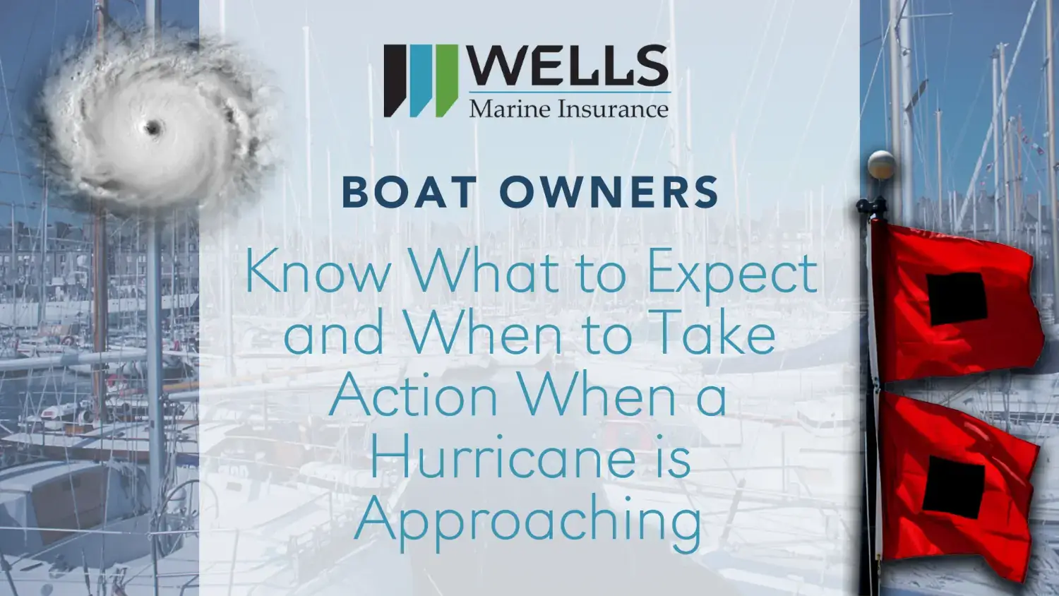 Wells insurance banner with text Know What to Expect & When to Take Action When a Hurricane Approaches