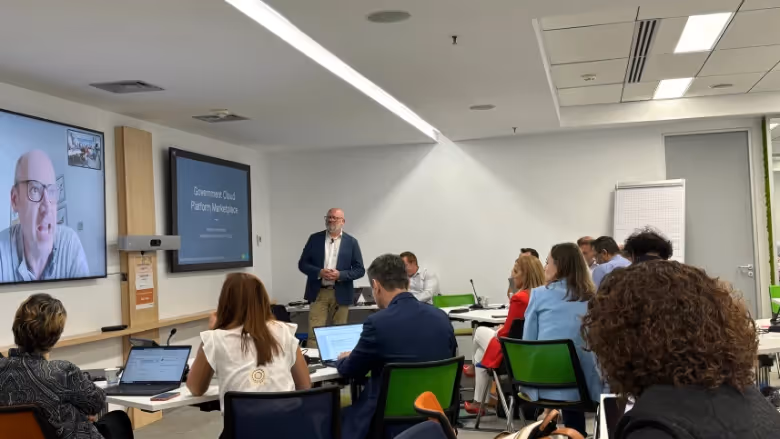 Participants at a workshop hosted by the government of Romania and the World Bank on building digital marketplaces