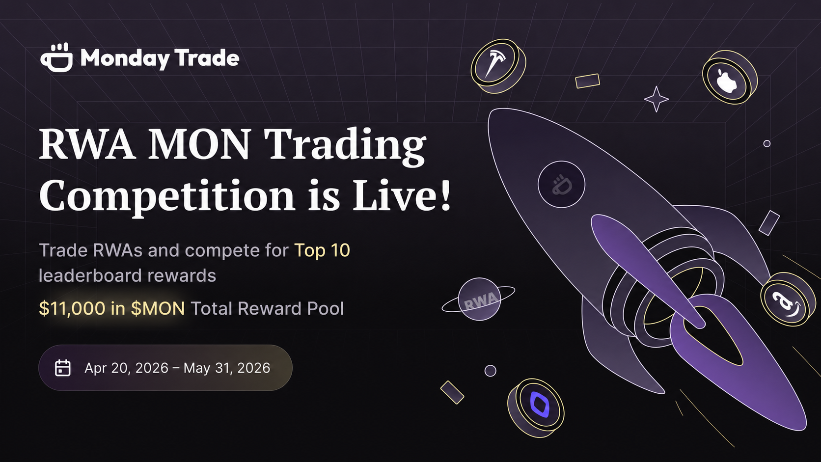 RWA MON Trading Competition: Trade RWAs & Earn $MON Rewards
