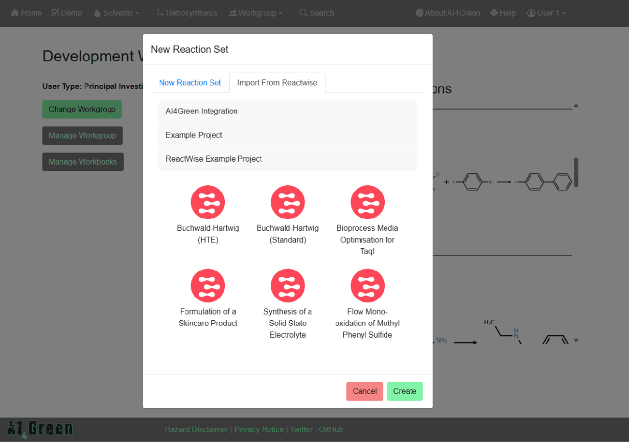 ReactWise and AI4Green integration