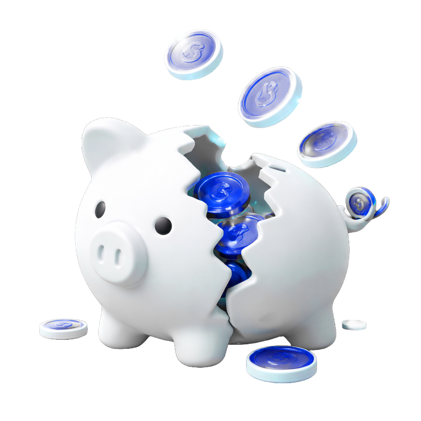 Tirelire fissuree avec pieces qui s'echappent illustrant le cout du chaos administratif