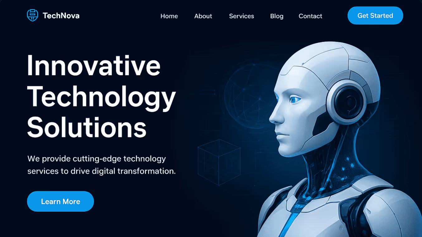 Cette image représente une première page de site internet concernant l'intelligence artificielle.