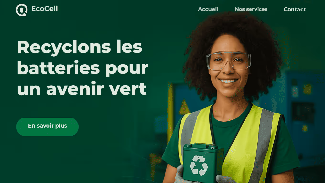 Image illustrant la création de site internet relatif au recyclage.