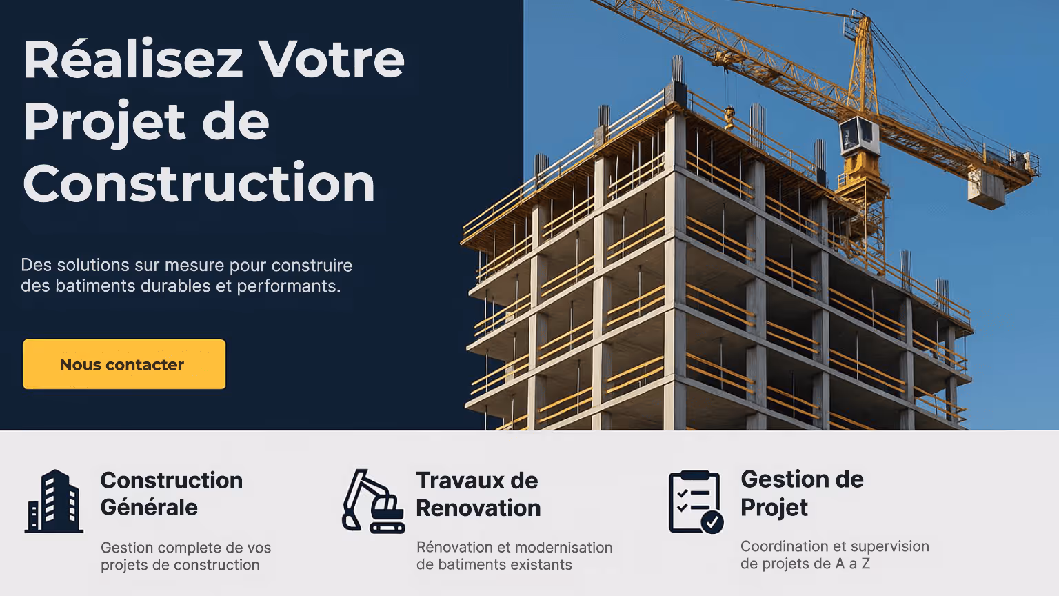 Image illustrant la création de site internet relatif à la construction.