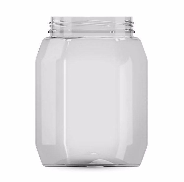 PET-krukke, transparent, 900 ml, lukning ø82 mm