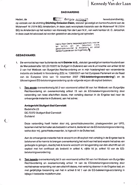 Daimler dagvaarding eerste pagina