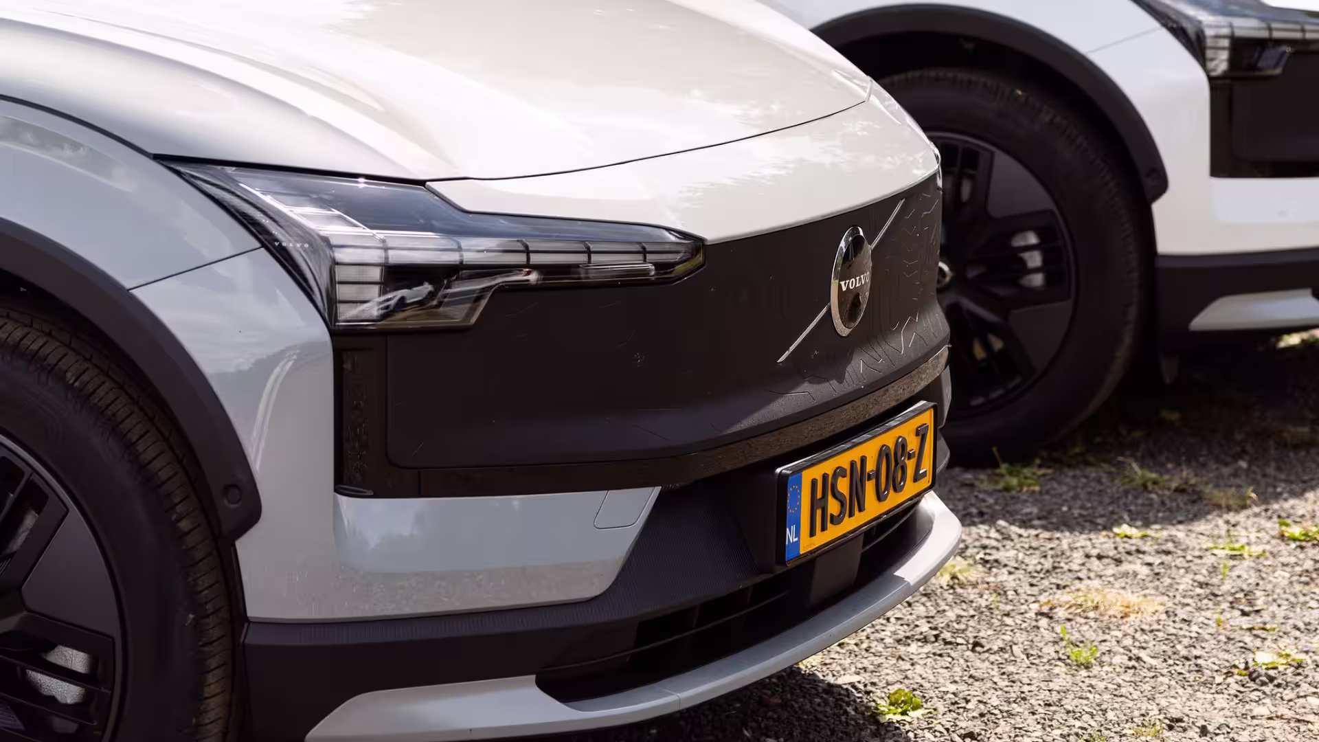 the front grill of a volvo car