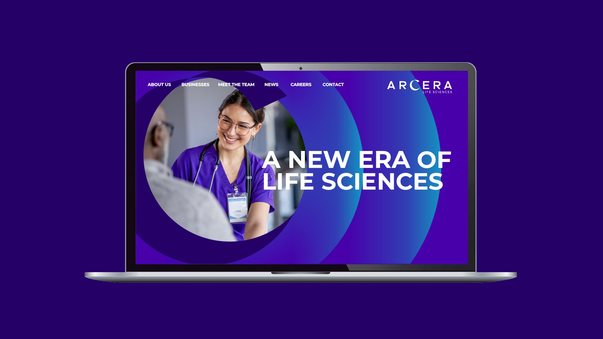 Website design for Alena Life Sciences featuring a modern layout and vibrant colour scheme.