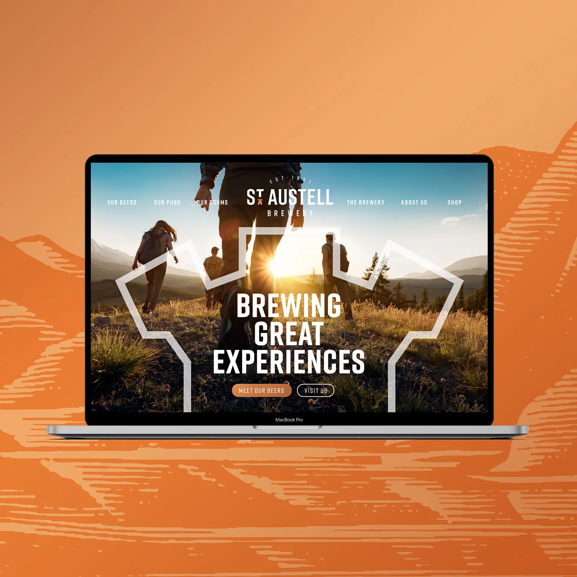 Website design for St. Auburn Brewery featuring a modern layout and vibrant imagery of craft beers and brewery atmosphere.