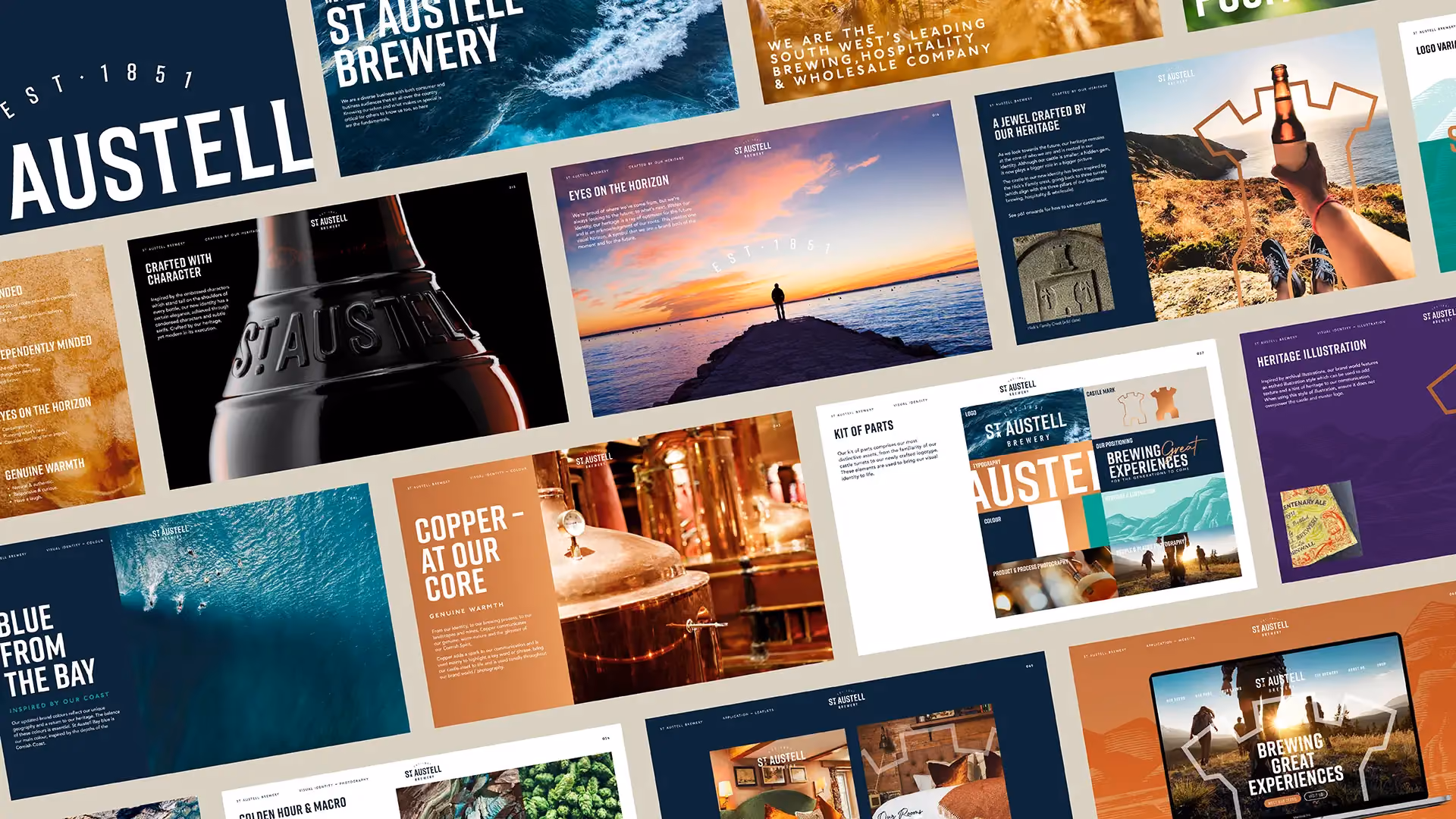 A close-up of the Austell beer brand design showcasing its distinctive logo and artistic label elements.