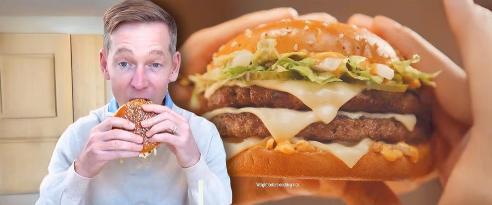 man eating burger
