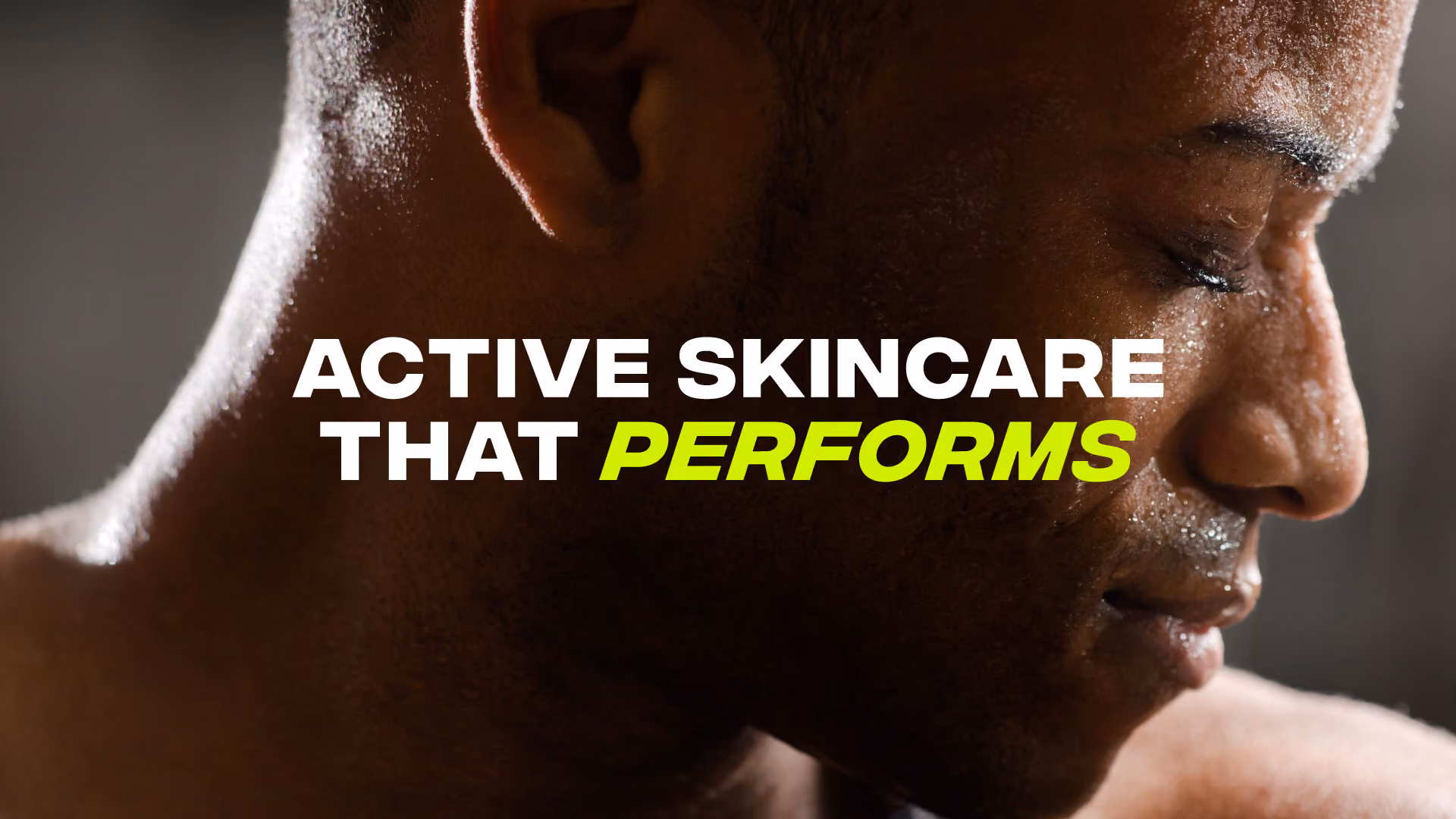 Image of skincare products labeled "active skin care that performs" showcasing vibrant packaging and textures.