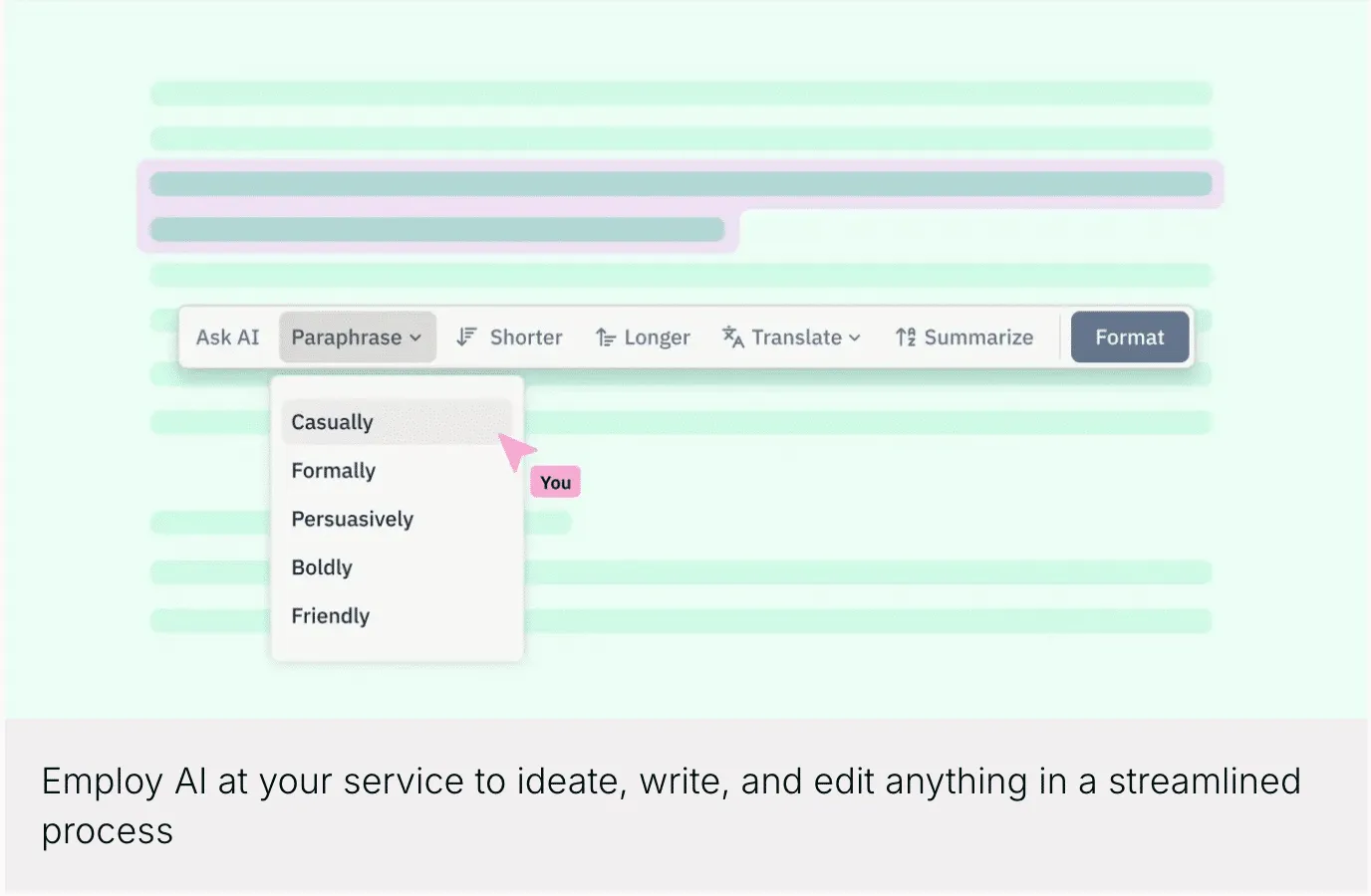 Pages, where you can make edits with AI