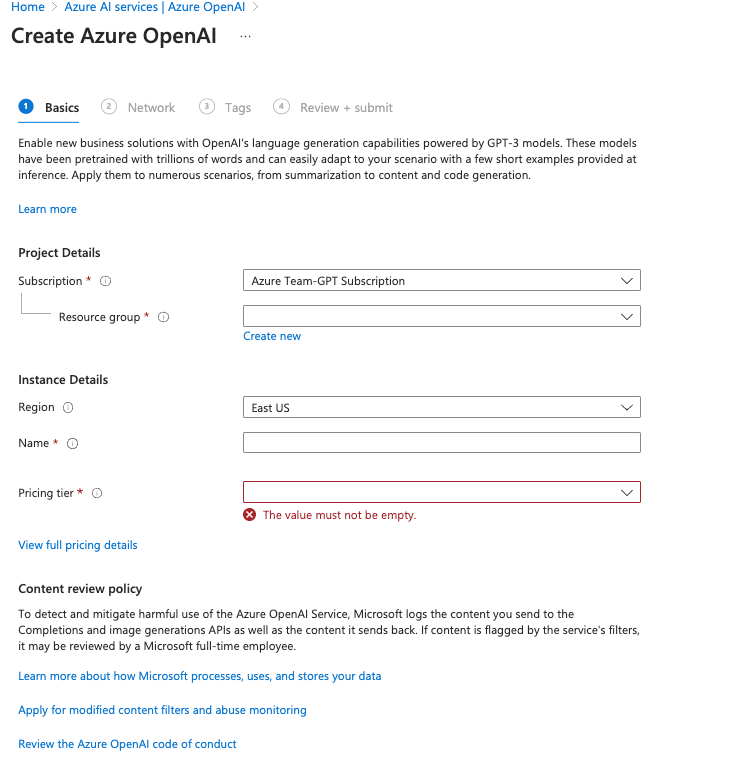 Pricing tier selection