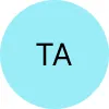 Light blue circle with black text 'TA' in the center.