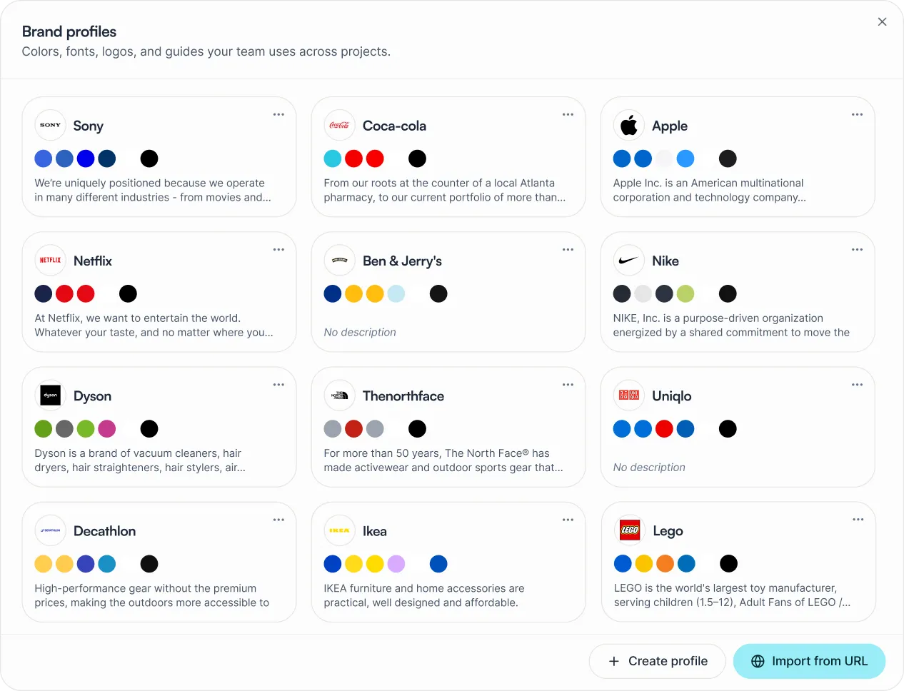 UI Illustration of Brand Profiles