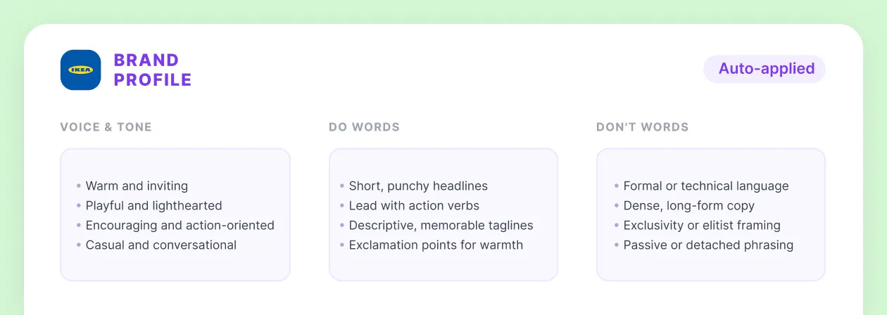 UI Illustration of Brand Hub: Brand Voice