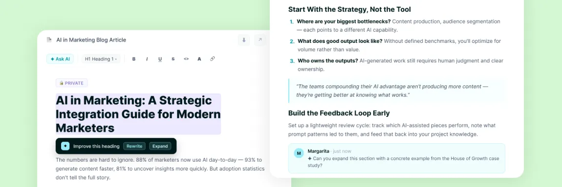 UI Illustration of Long Form Editing