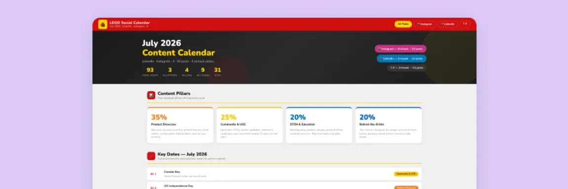 UI Illustration Of Content Calendar