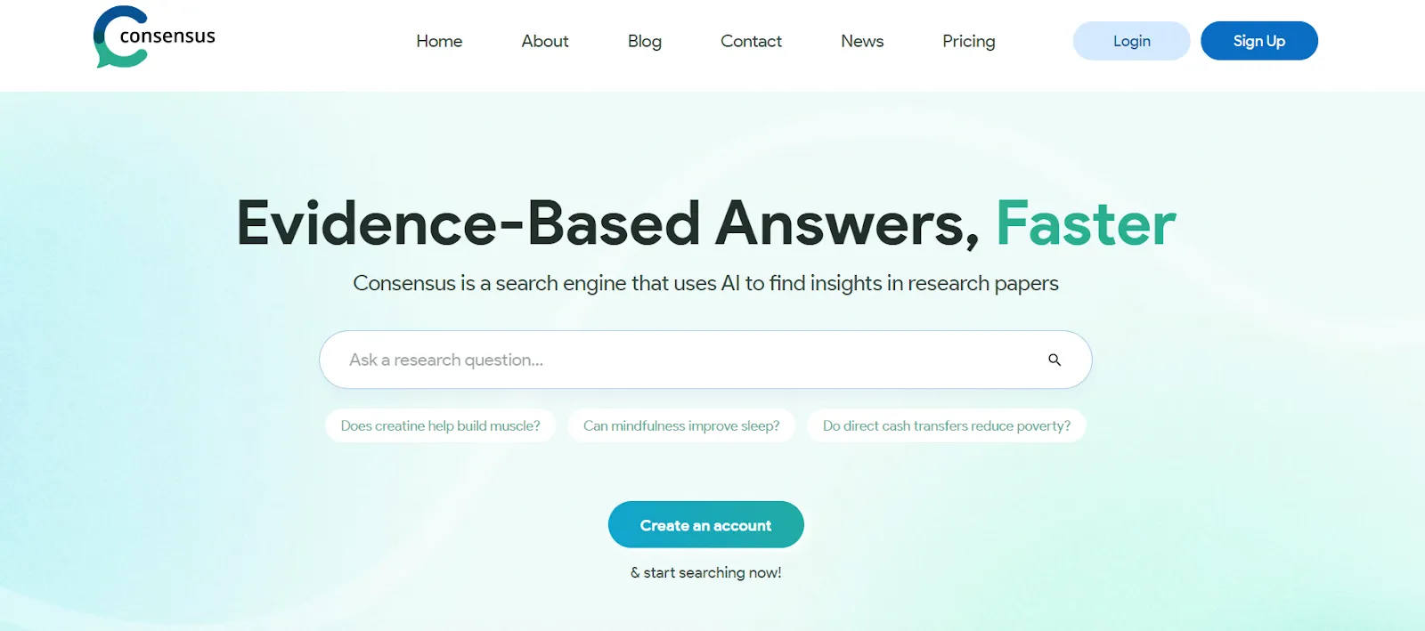 homepage of consensus