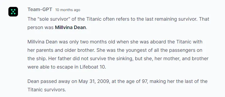 asking AI about Titanic