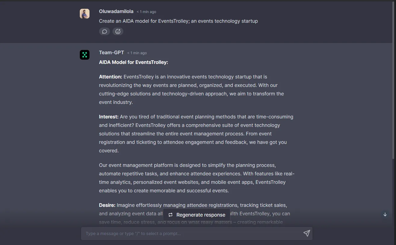 AIDA framework prompt with chatgpt