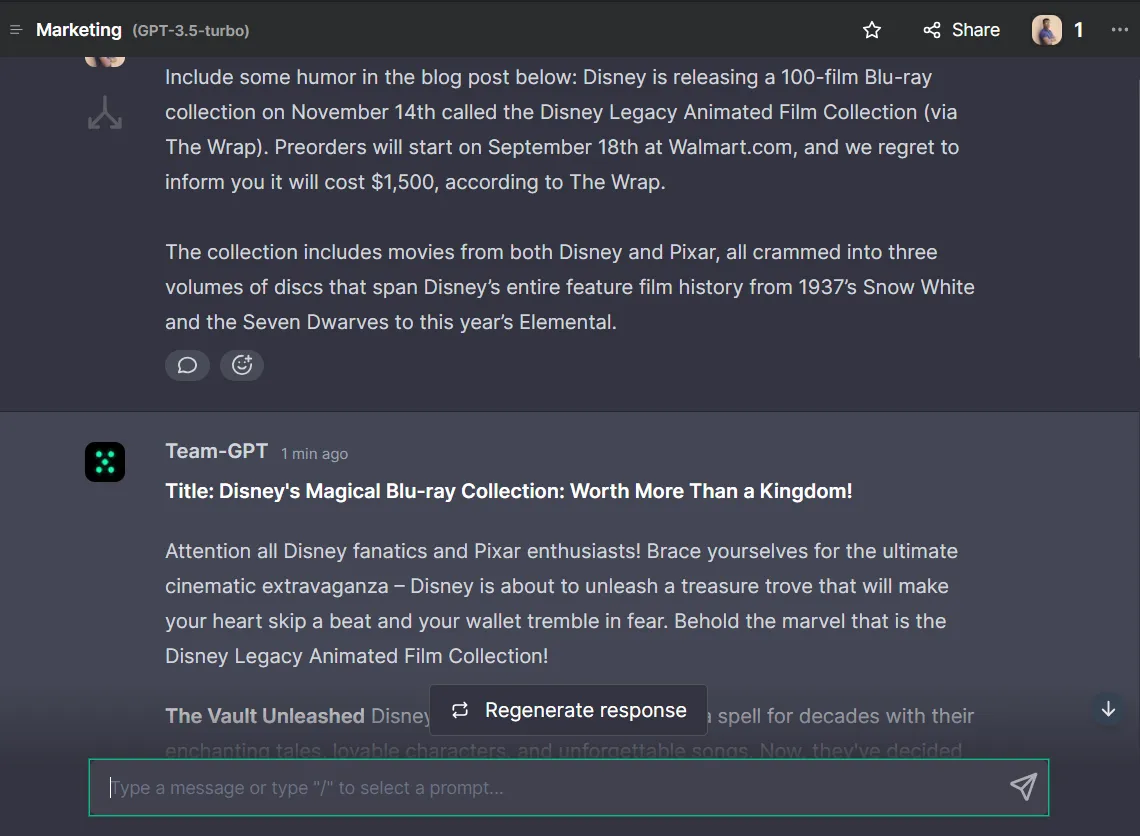 adding humor to the blog posts prompt in chatgpt