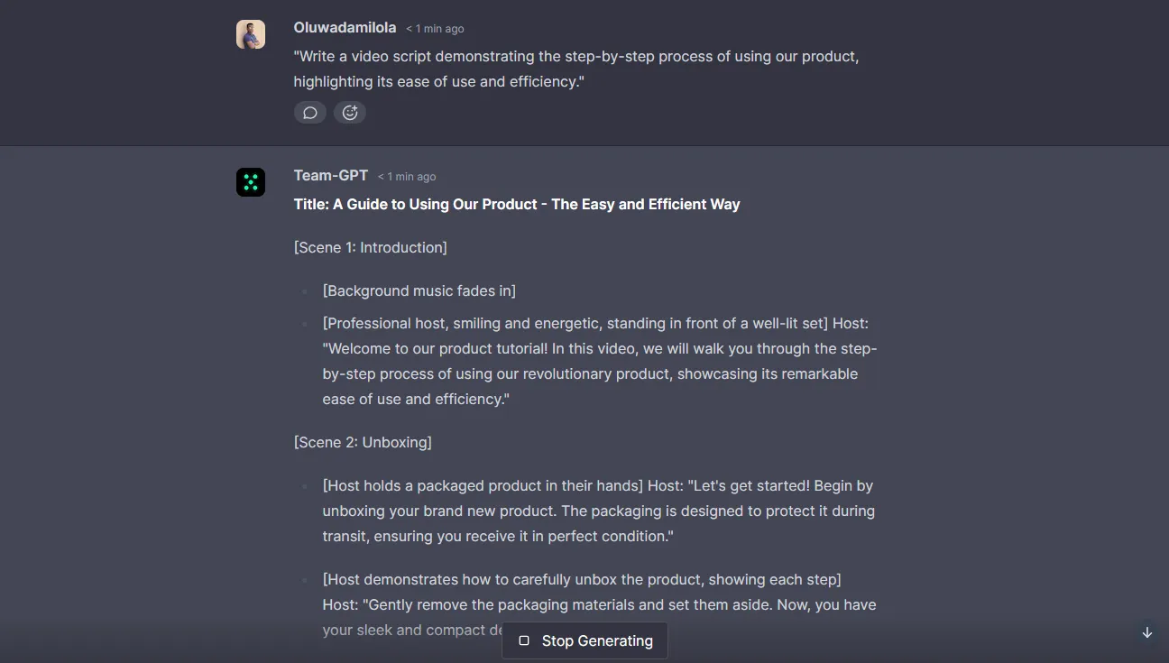 product demo creation script