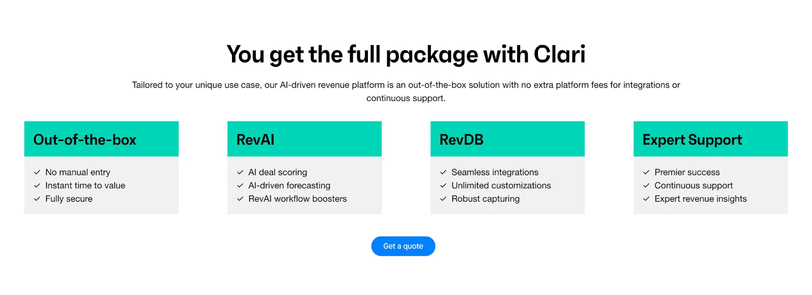 Clari pricing plan