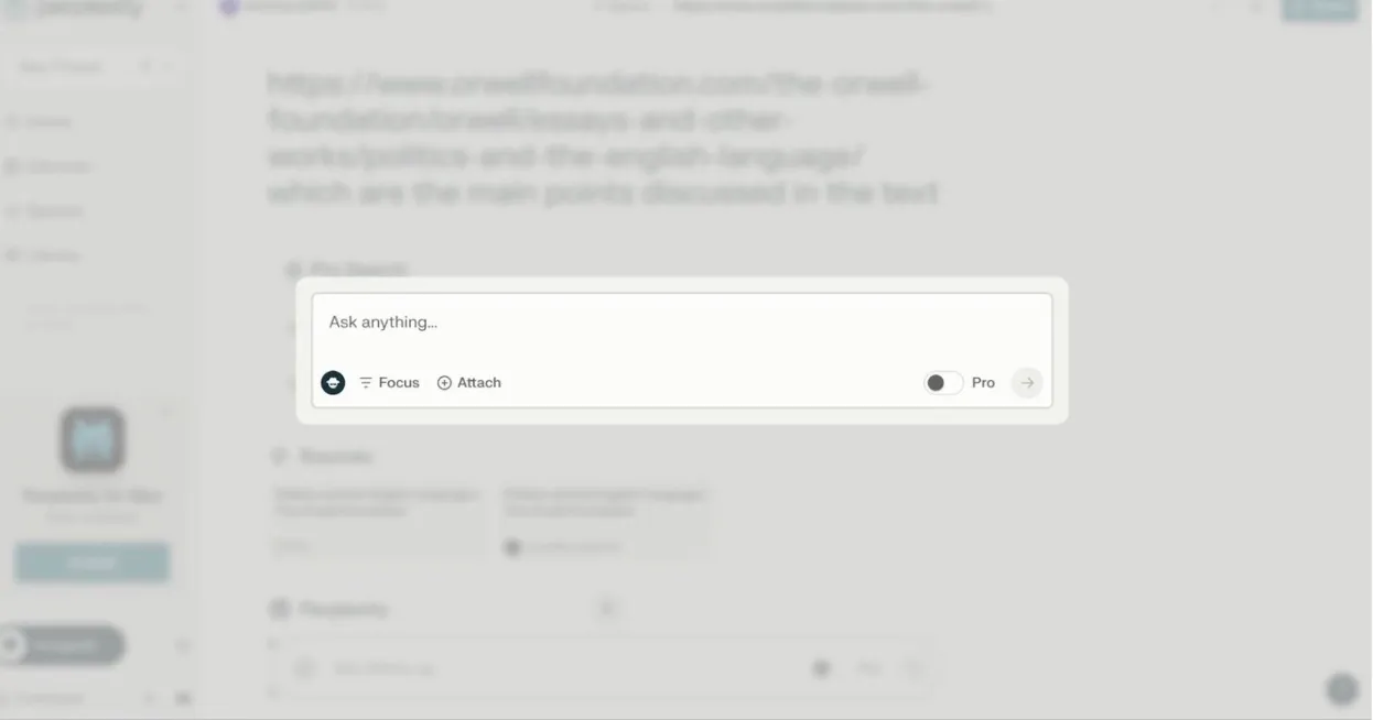 Perplexity search bar