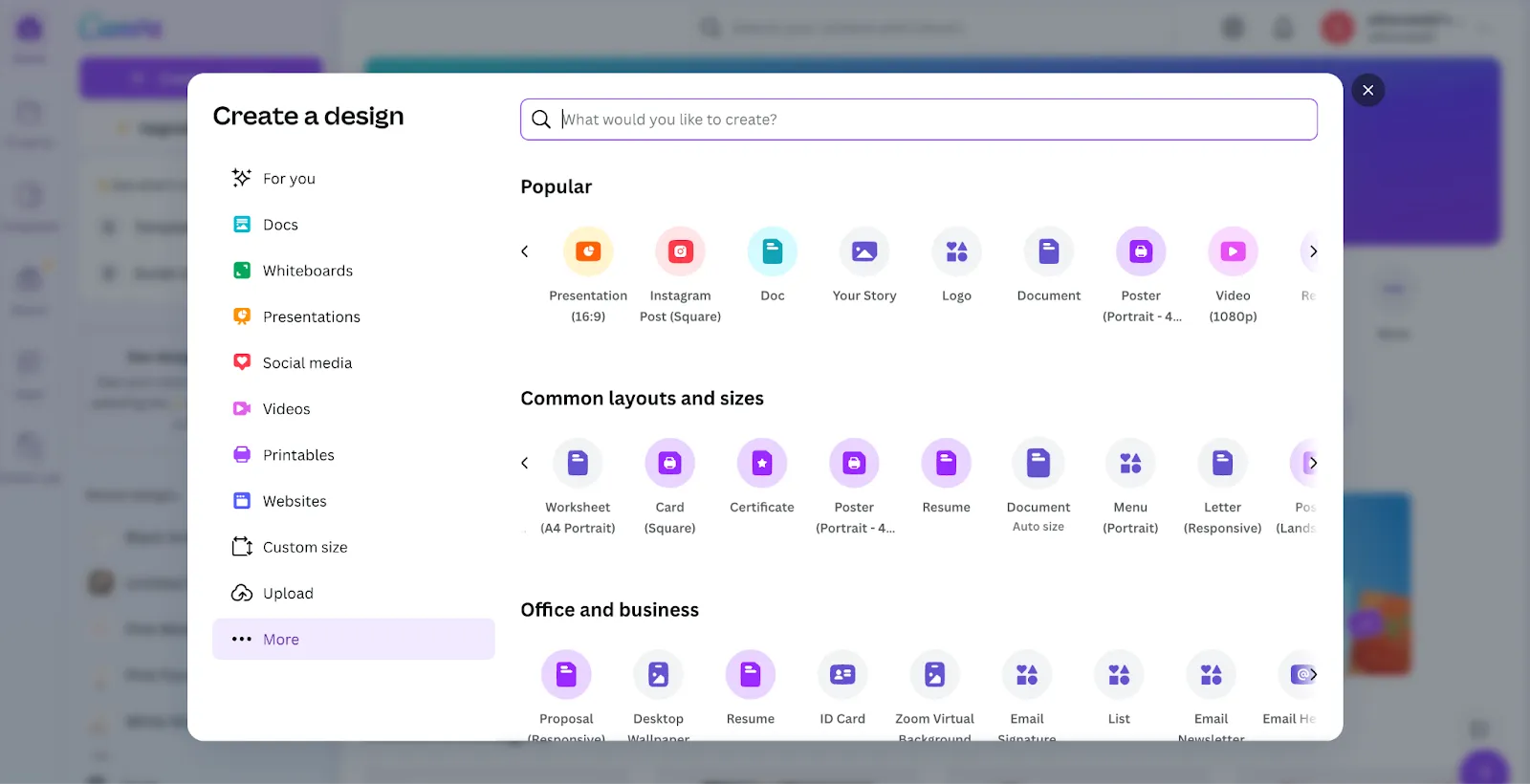 Canva-Key features section